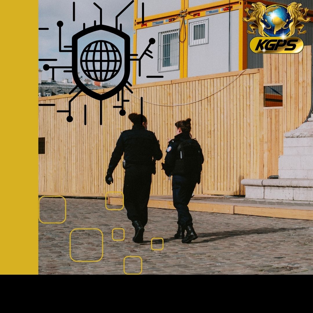 two security guards walking in a construction site